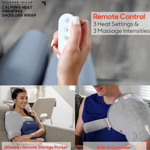 SHARPER IMAGE SHOWER HEATING PAD WITH VIBRATIONS - GRAY (NEW WITH TAGS) - Picture 5 of 6